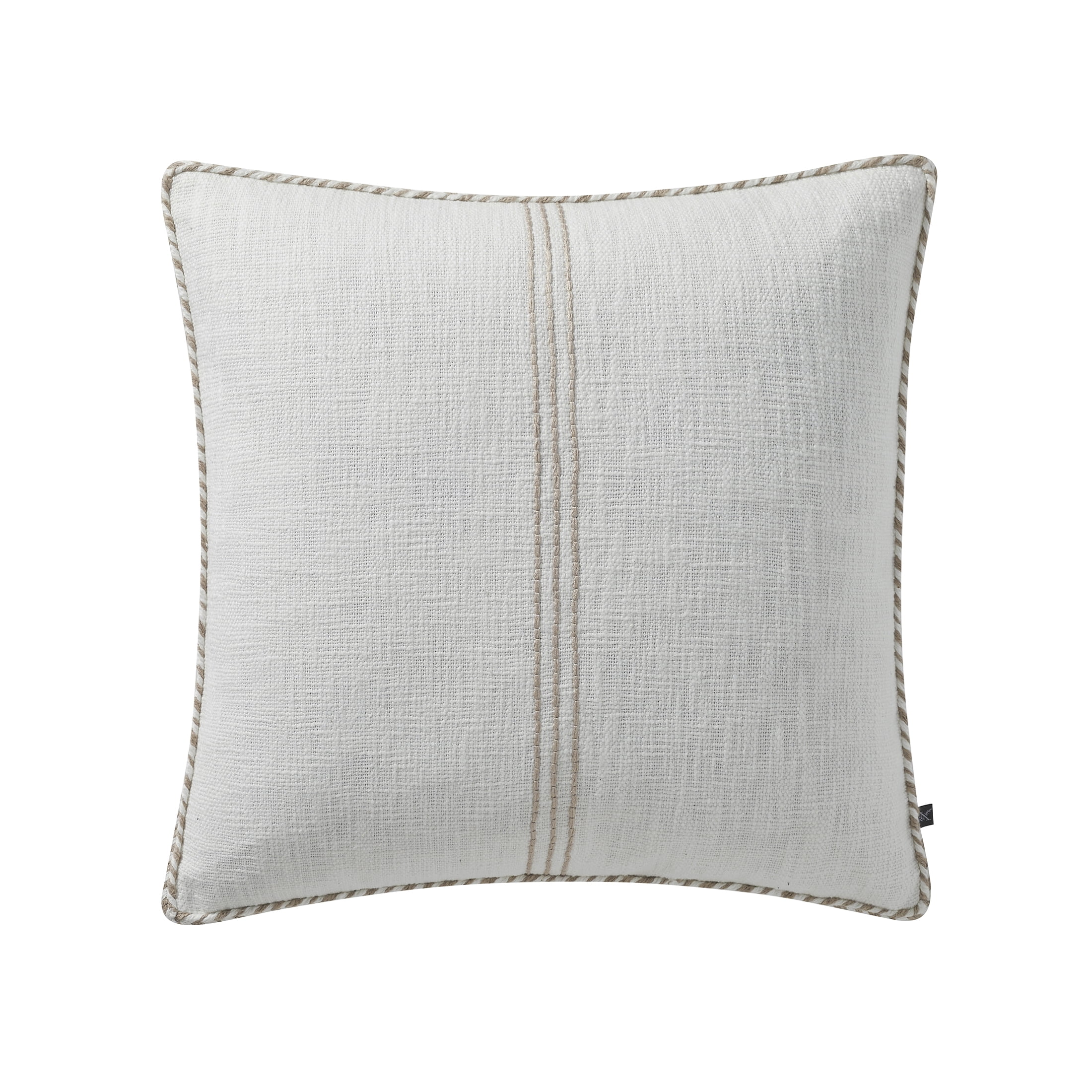 My Texas House 22" x 22" Taupe Arielle Textured Cotton Decorative Pillow Cover