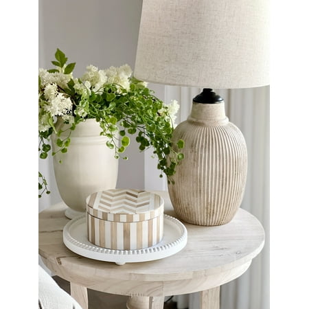 My Texas House 24.5"  Ribbed Table Lamp, Distressed Texture, Natural Finish