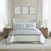 My Texas House Full/Queen Quilt Set, All-Season, 3-Piece, Sage Capri Jacobean Floral