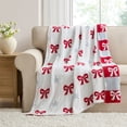 thumbnail image 1 of Bows and Stars Throw, Red/White/Blue, 50" x 60", by My Texas House, 1 of 8