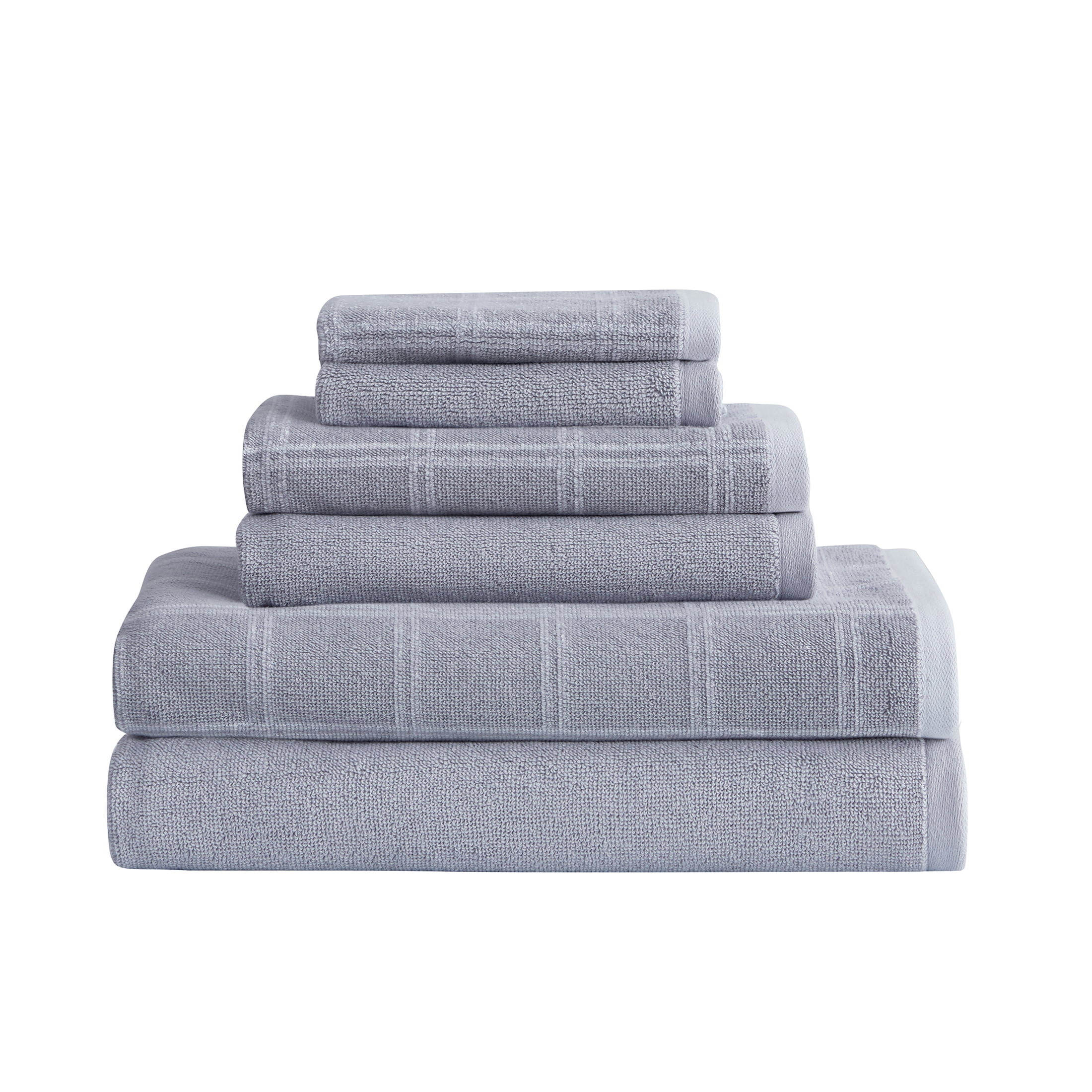 6 Pieces HygroCotton Bath Towel Set in Stone Gray Towels