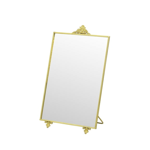 My Texas House Gold Rectangular Metal Standing Vanity Mirror, 7" x 11"