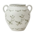 thumbnail image 1 of My Texas House 8" Green Double Handle Ceramic Floral Vase, 1 of 5