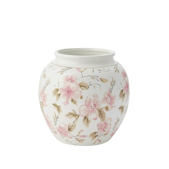 My Texas House 8" Pink Floral Round Ceramic Vase