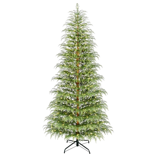 Led Downlights Label My Texas House 9' Pre-Lit Cypress Green Artificial Christmas Tree with ...