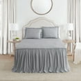 thumbnail image 1 of My Texas House Angelina Draping Ruffle Polyester 3-Piece Bedspread Set, Harbor Mist, King, 1 of 6