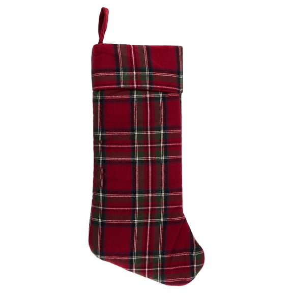 My Texas House Angie Plaid Christmas Stocking, Red, 20"