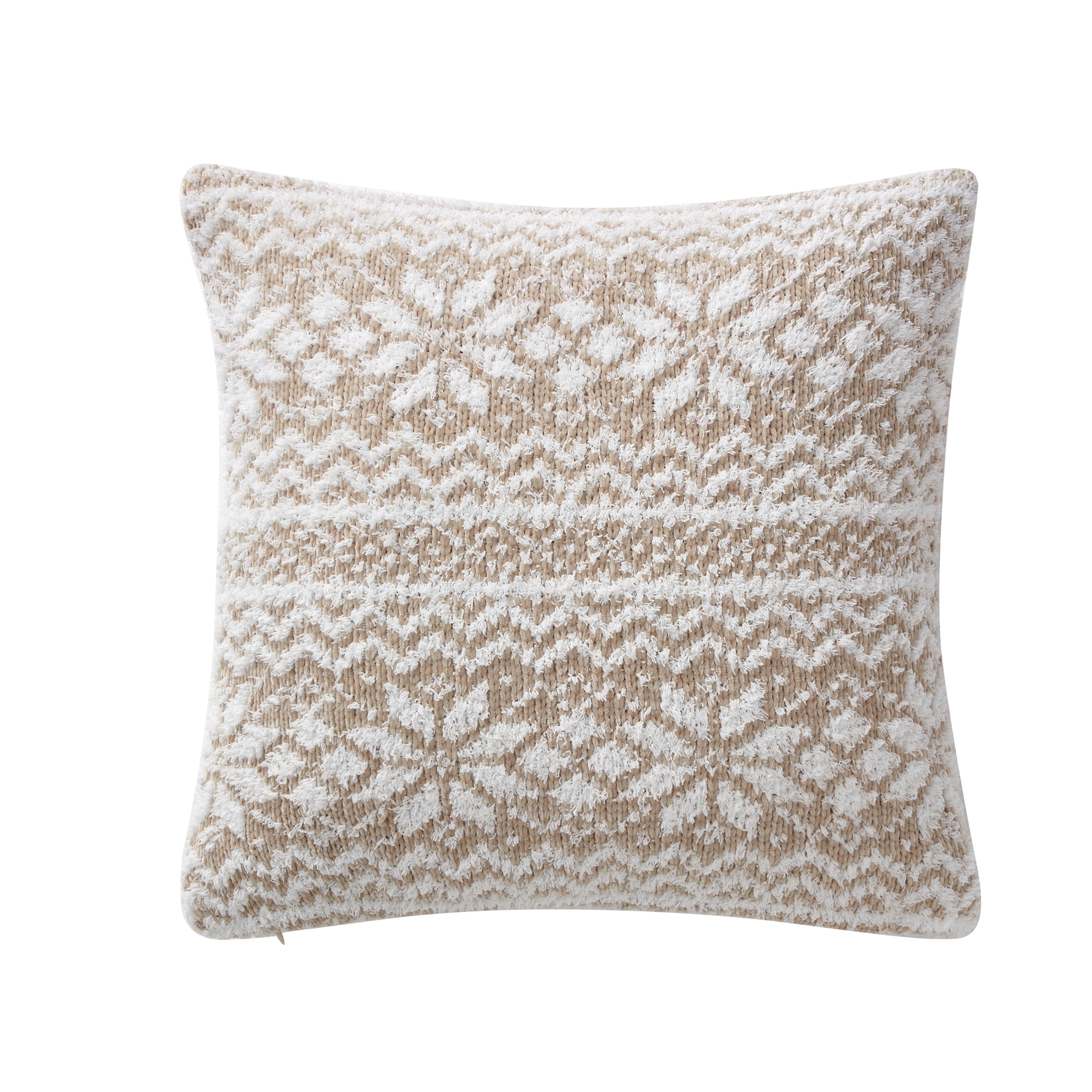 My Texas House Aspen Chenille Snowflake Square Decorative Pillow Cover