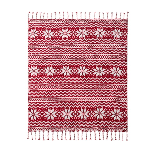 My Texas House Aspen Chenille Throw Blanket, Red, Standard Throw