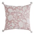 thumbnail image 1 of My Texas House Ava Floral Printed Cotton Slub Decorative Pillow, 18" x 18", Rose Smoke, 1 of 5