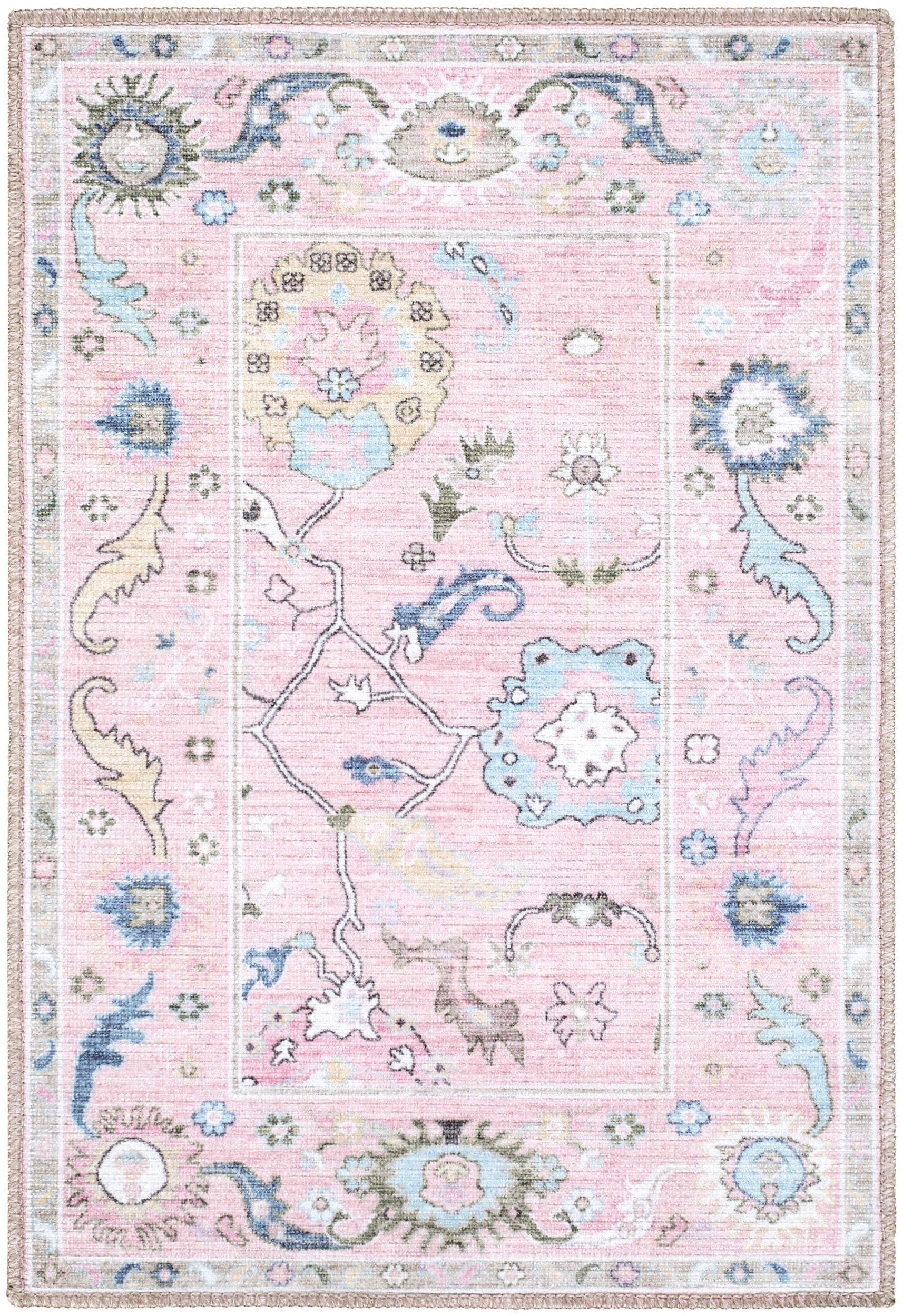 My Texas House Back to Campus Elle Area Rug, Pink, 2 ft x 2 ft 11 in
