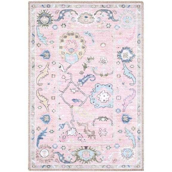 My Texas House Back to Campus Elle Area Rug, Pink, 2 ft x 2 ft 11 in