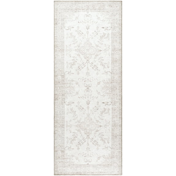 My Texas House Back to Campus Pearl 2'7" x 7' Washable Runner Rug