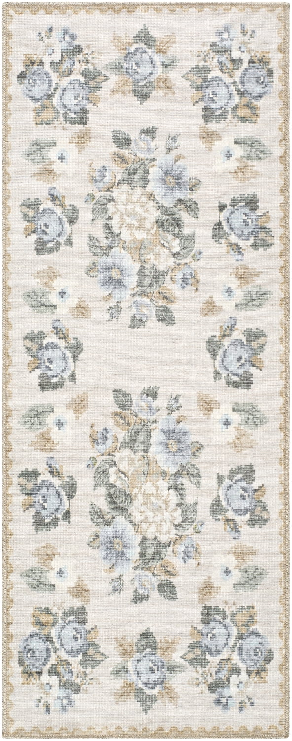 My Texas House Back to Campus Sage 2 ft 7 in x 7 ft Washable Runner Rug