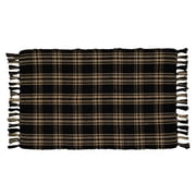 My Texas House Halloween Black Plaid Indoor/Outdoor Layering Rug, 24" x 38"