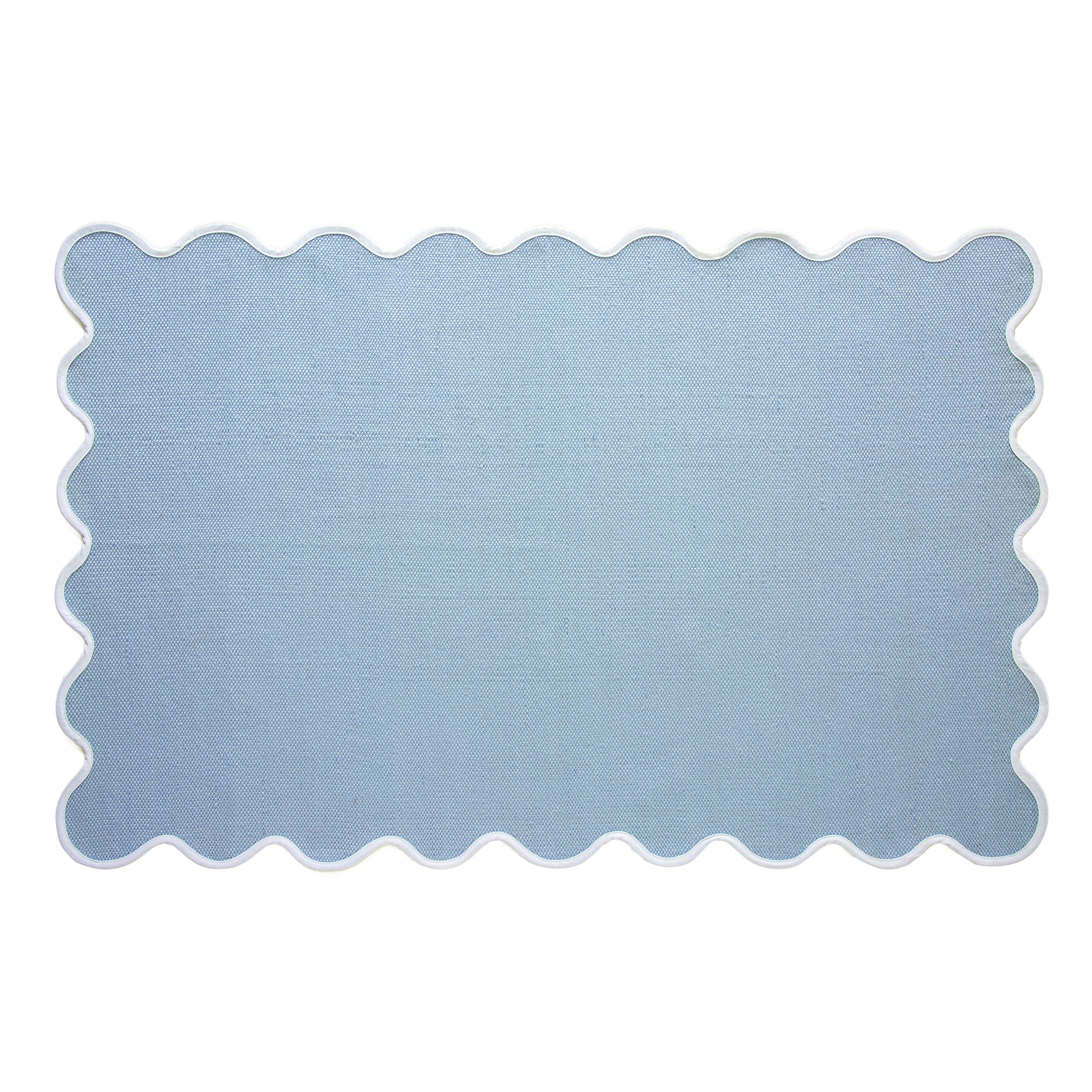 My Texas House Blue Scallop Indoor/Outdoor Layering Rug, 38" x 58"