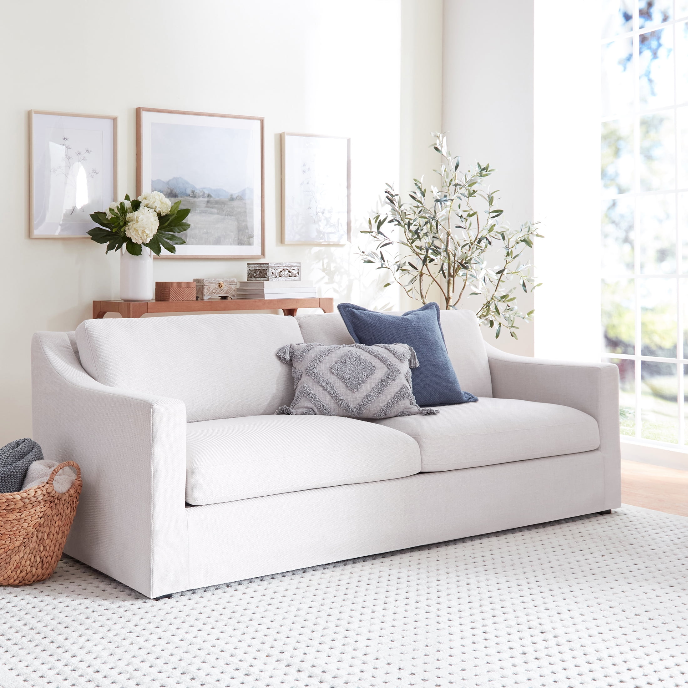 My Texas House Briar 87” Sofa, Cream Fabric