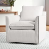 My Texas House Briar Swivel Accent Chair, Cream Linen - Walmart.com
