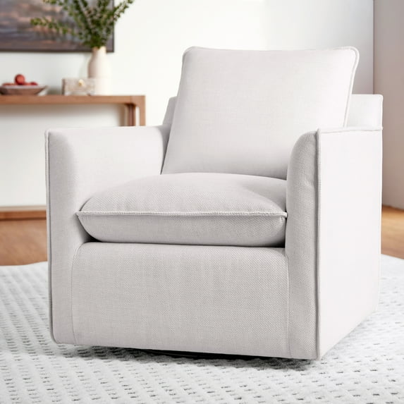My Texas House Briar Swivel Accent Chair, Cream Linen - Walmart.com