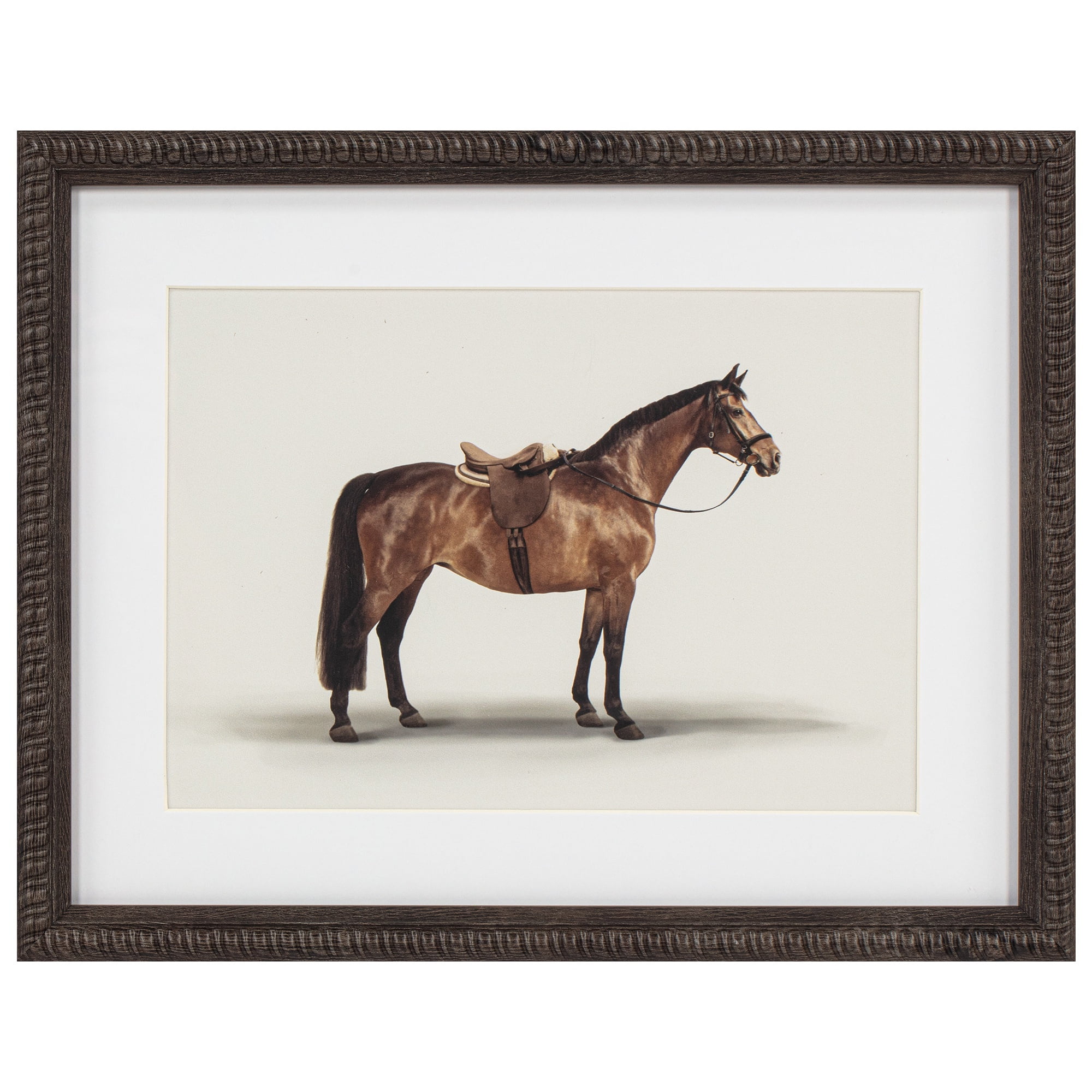 My Texas House Brown Horse Framed Art 14x11