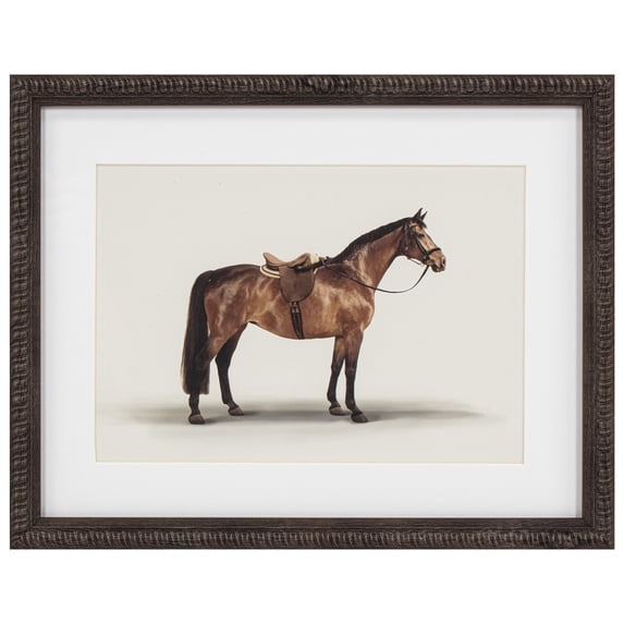 My Texas House Brown Horse Framed Art 14x11