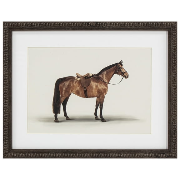 My Texas House Brown Horse Framed Art 14x11