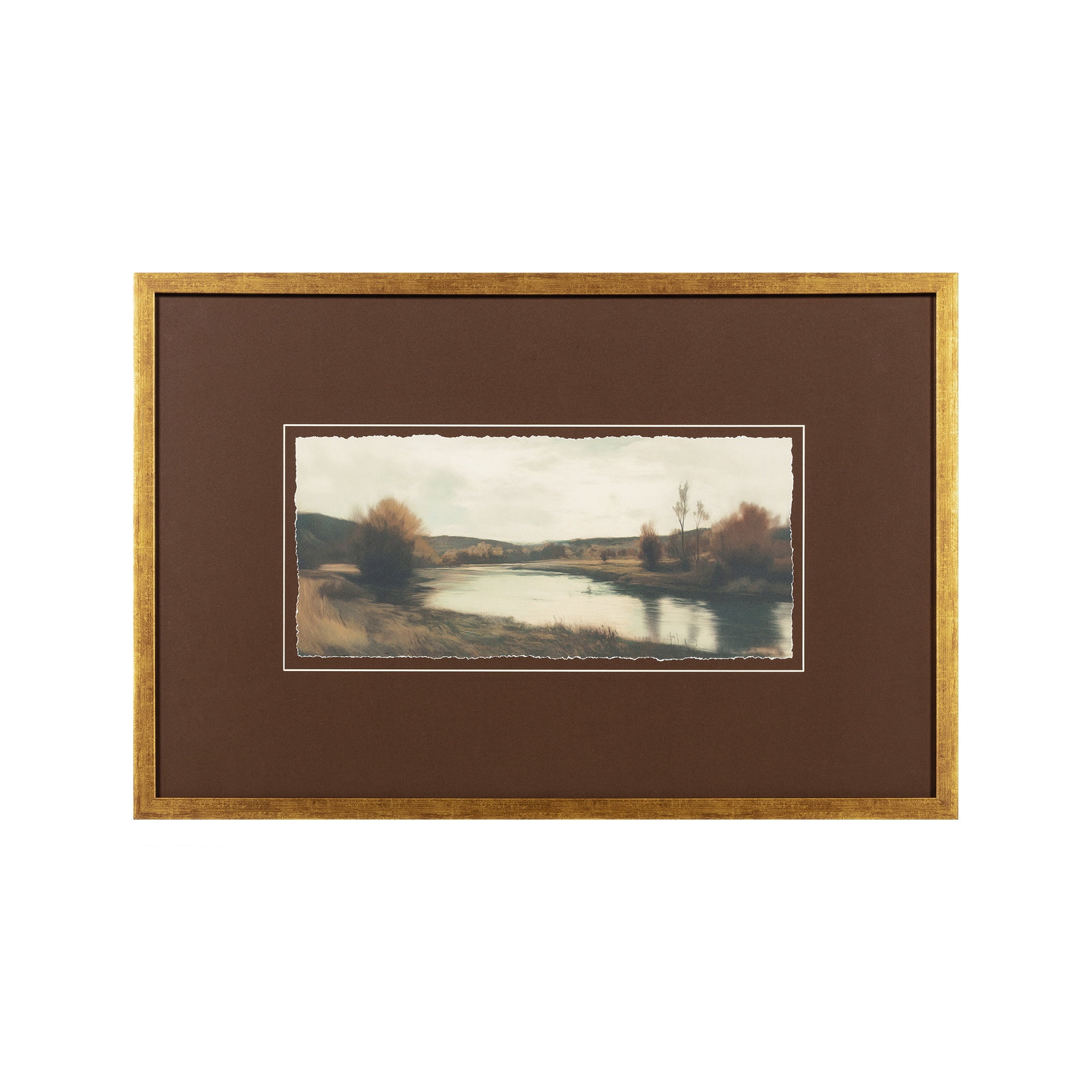 My Texas House By the River Painting 30x20 Framed Wall Art