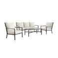 thumbnail image 1 of My Texas House Cambria 4-Piece Outdoor Patio Conversation Set, Black/Cream, 1 of 9