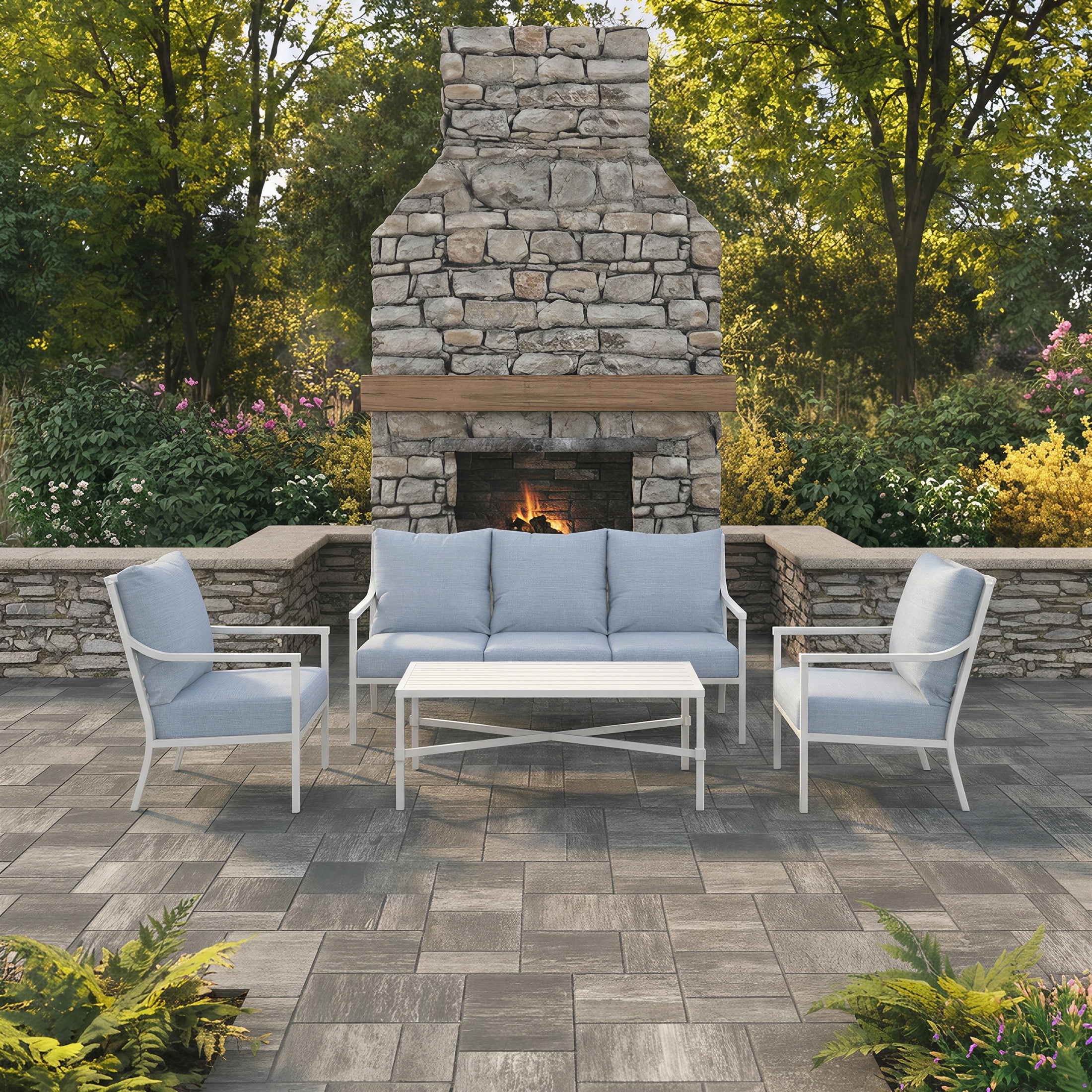My Texas House Cambria 4-Piece Outdoor Patio Conversation Set