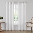 thumbnail image 1 of My Texas House Campbell Light Filtering Grommet Curtain Panel, Set of Two, Bright White, 38" x 106", 1 of 5