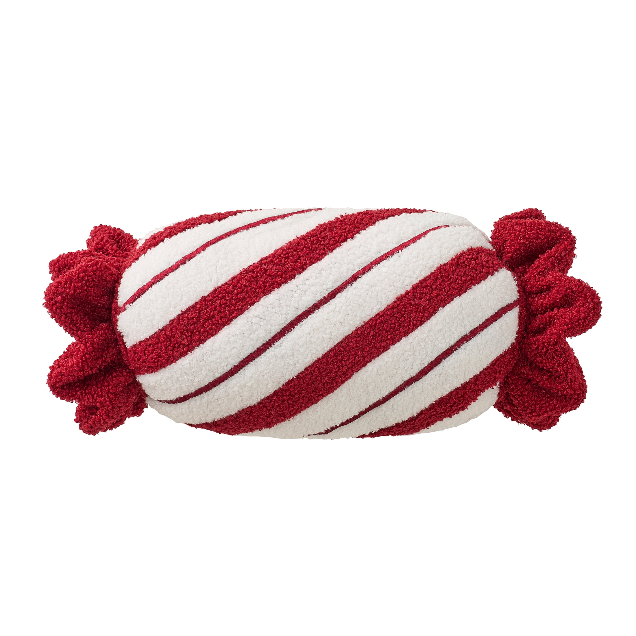 My Texas House Candy Cane Bolster Pillow 16 x 8 White Red