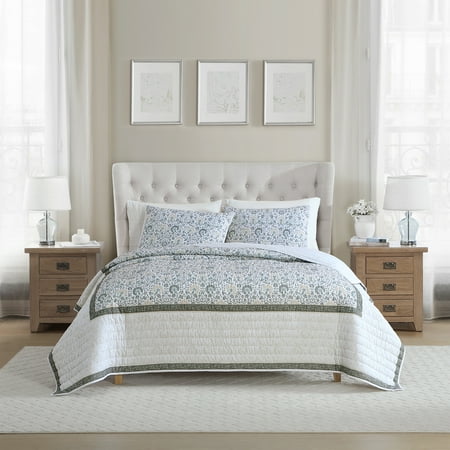 My Texas House Capri 2-Piece Sage Cotton Quilt Set, Twin/Twin XL