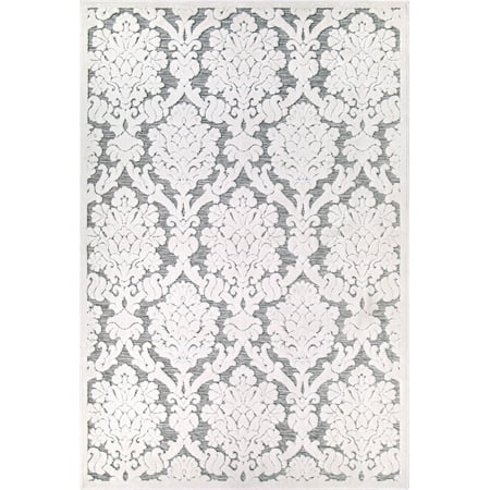 My Texas House Charlotte 5'2" X 7'6" Natural Gray Floral Area Rug
