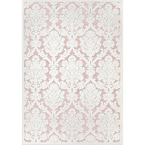 My Texas House Charlotte 9' X 13' Natural Pink Floral Area Rug