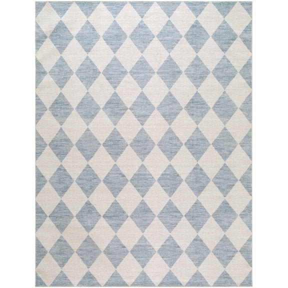 My Texas House Corwin Blue Diamond Area Rug, 7 ft 9 in x 10 ft