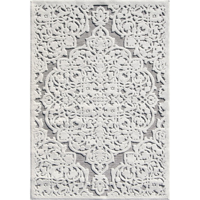 7' X 10' Natural Floral Indoor Outdoor Area Rug 7' X 10' Natural Floral Indoor Outdoor Area Rug