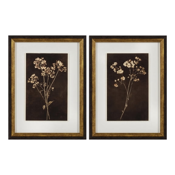 My Texas House Dark Floral Imprints Framed Art 18x24