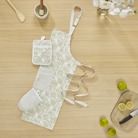 My Texas House Declan Floral 3-Piece Kitchen Set, Beige/Gray