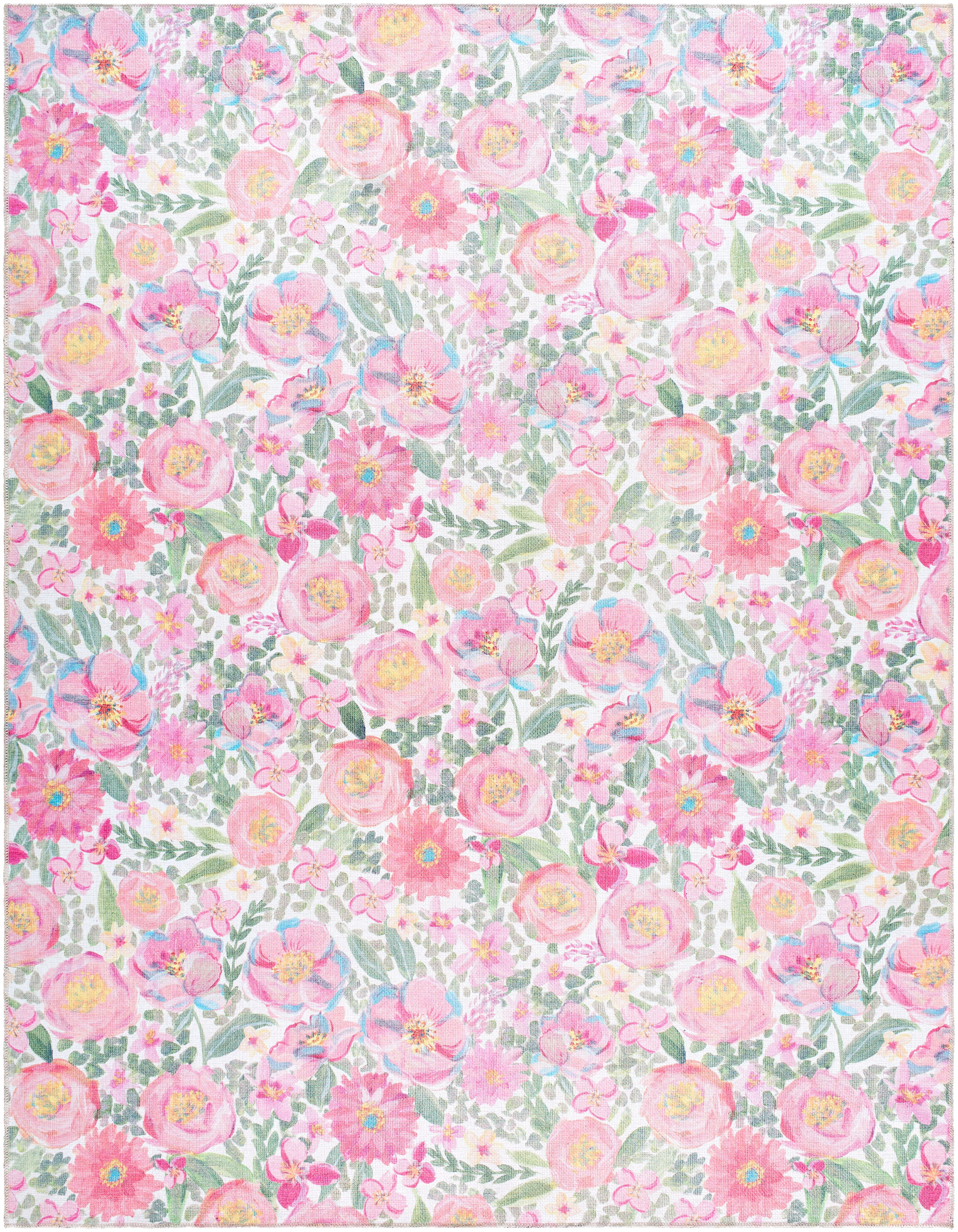 My Texas House Delaney Floral Indoor Washable 9' x 12' Area Rug