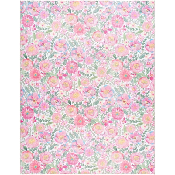 My Texas House Delaney Floral Indoor Washable 9' x 12' Area Rug
