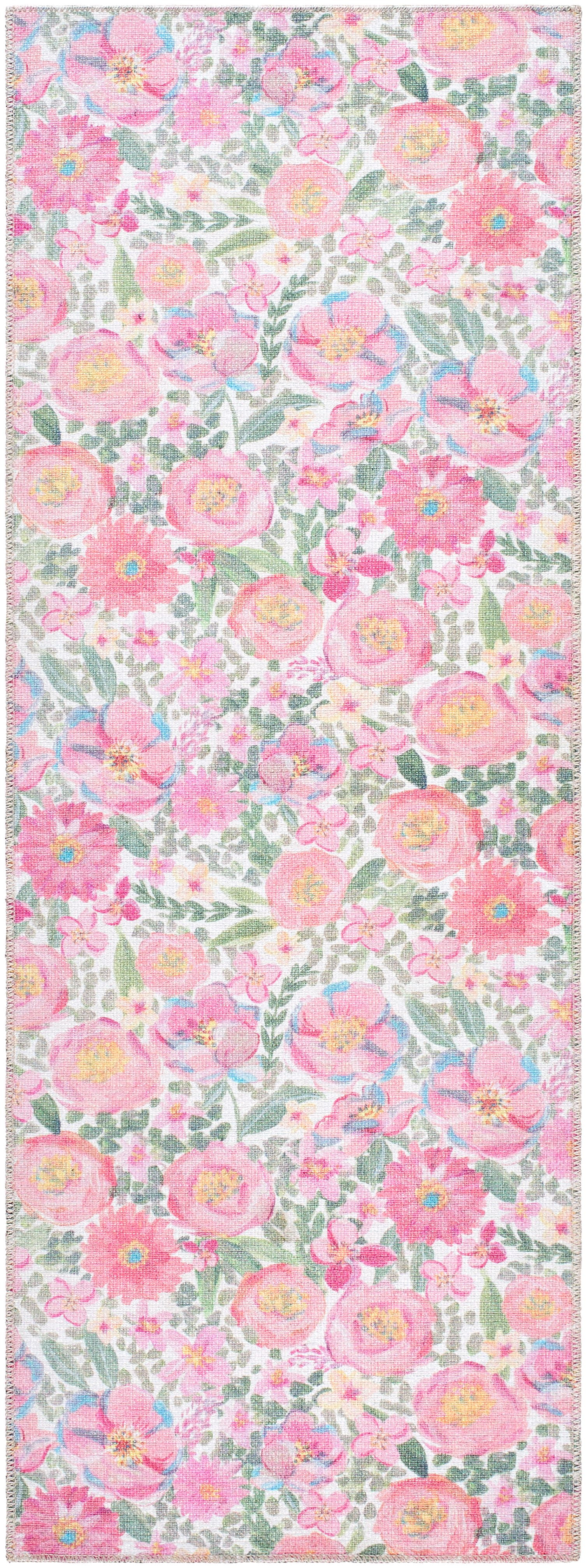 My Texas House Delaney Floral Indoor Washable 9 x 12 Area Rug