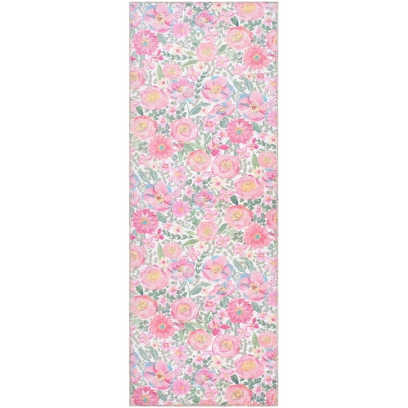 My Texas House Delaney Floral Indoor Washable Runner Rug