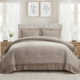 thumbnail image 1 of My Texas House Delphine 3-Piece Taupe Ruffle Comforter Set, Full/Queen, 1 of 5