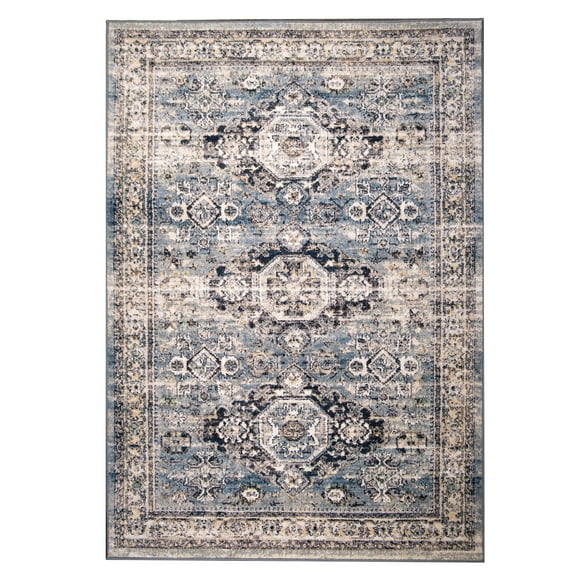 My Texas House Eastern Passage 5'3" X 7'6" Blue Grey Floral Area Rug