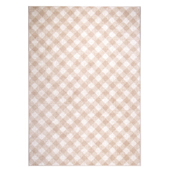 My Texas House Elmhurst 7'10" X 9'9" Beige Plaid Area Rug