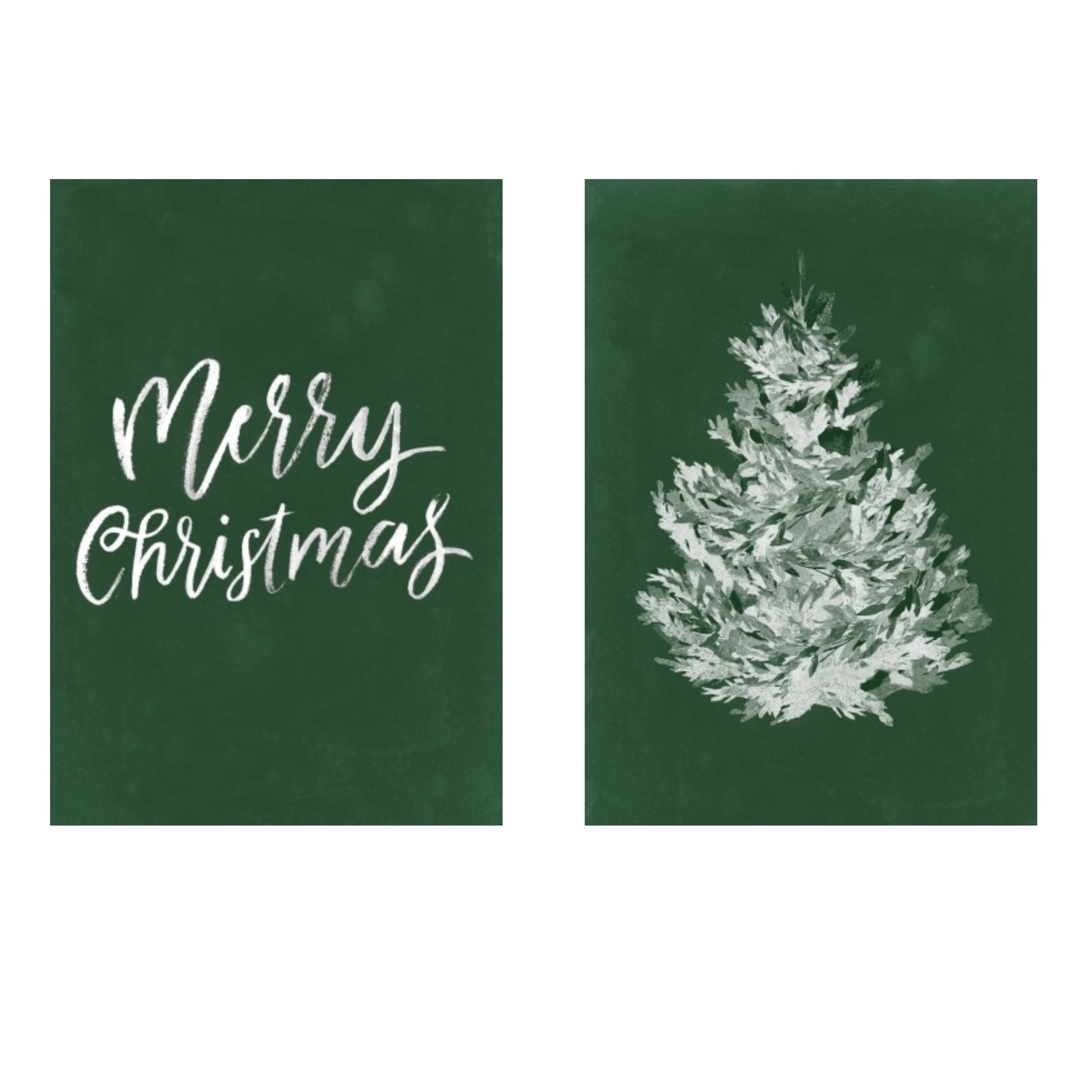My Texas House "Evergreen Christmas Bundle Set of 2" Unframed Wrapped