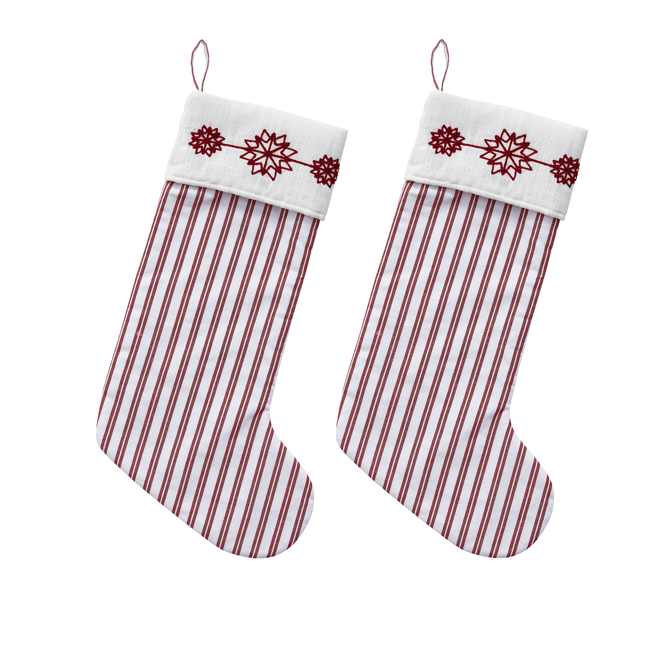 My Texas House Fallon Red Snowflake Christmas Stockings, 21" (2 Count) - image 1 of 6