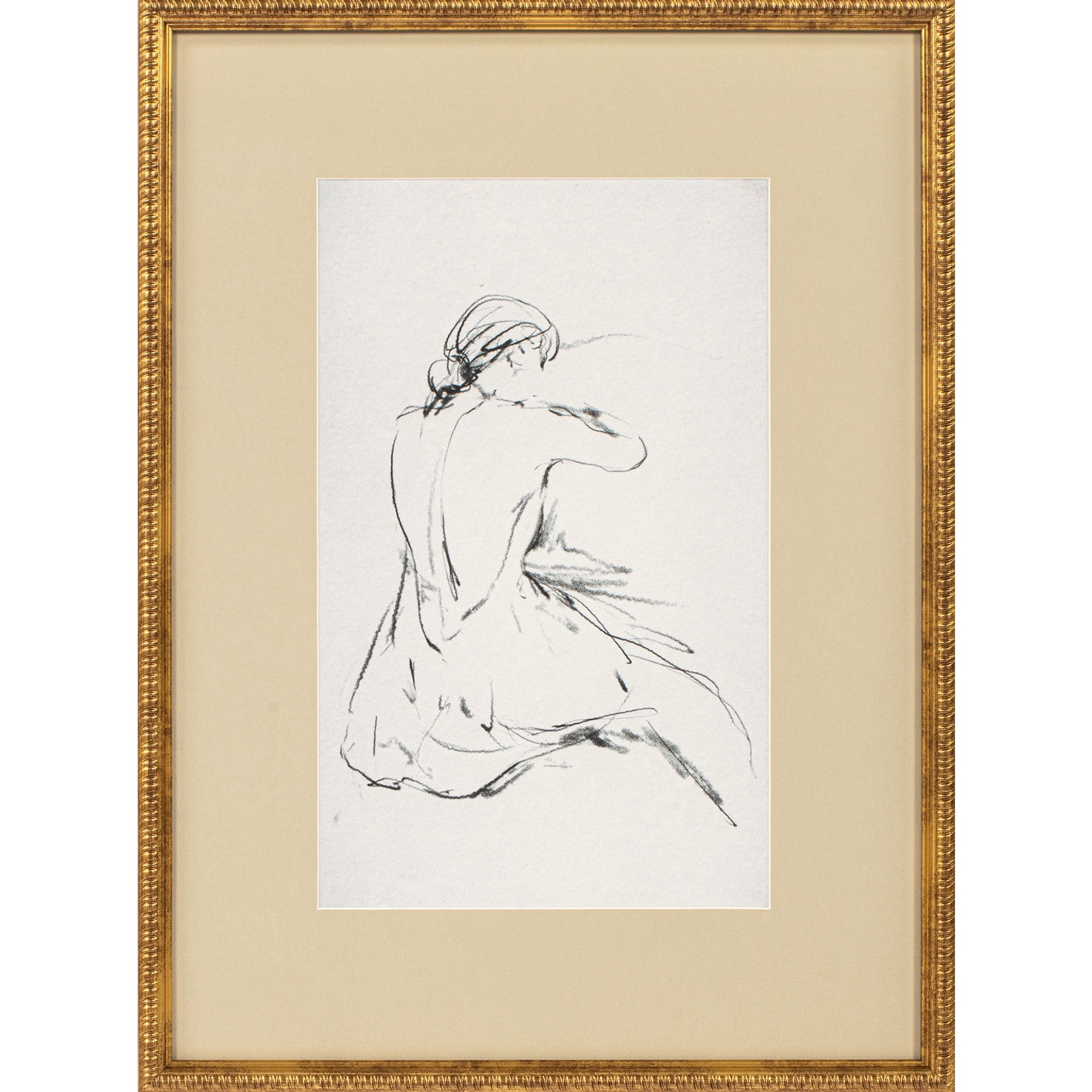 My Texas House Female Figure Drawing Framed Art 18x24