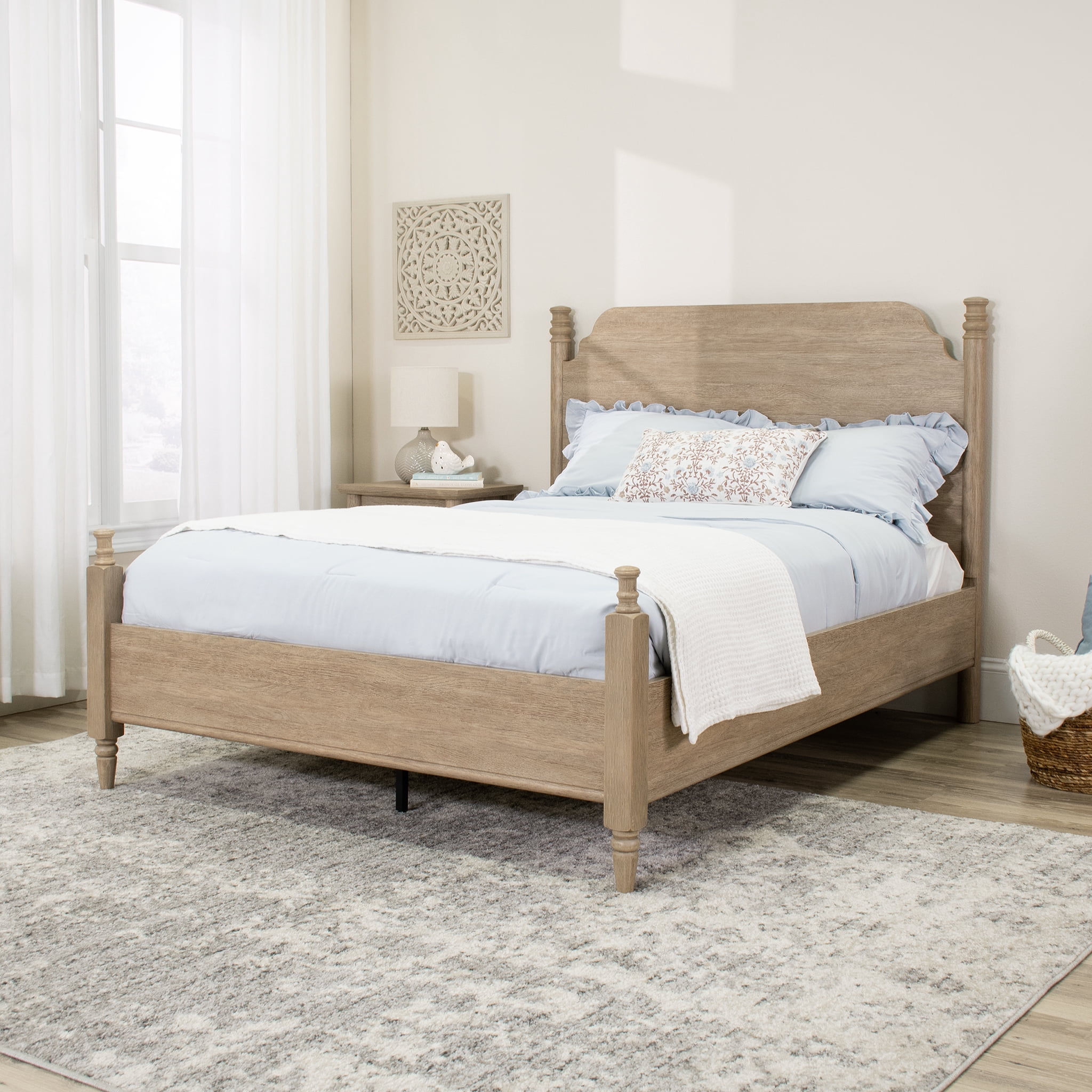 My Texas House Monroe Full Bed, Brushed Oak Finish