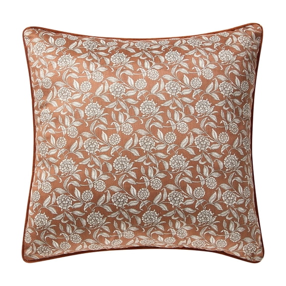 My Texas House 20 in x 20 in Ginger Floral Velvet Decorative Pillow